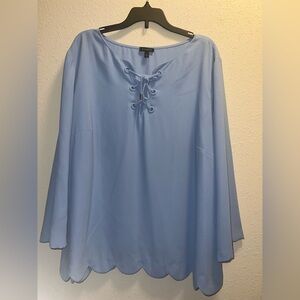 TALBOTS NWOT Light Blue Lace-Up Blouse